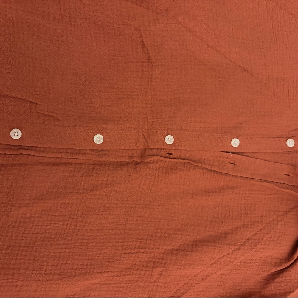 PacSun Textured Rust Orange Button-Up Shirt - Picture 3 of 3
